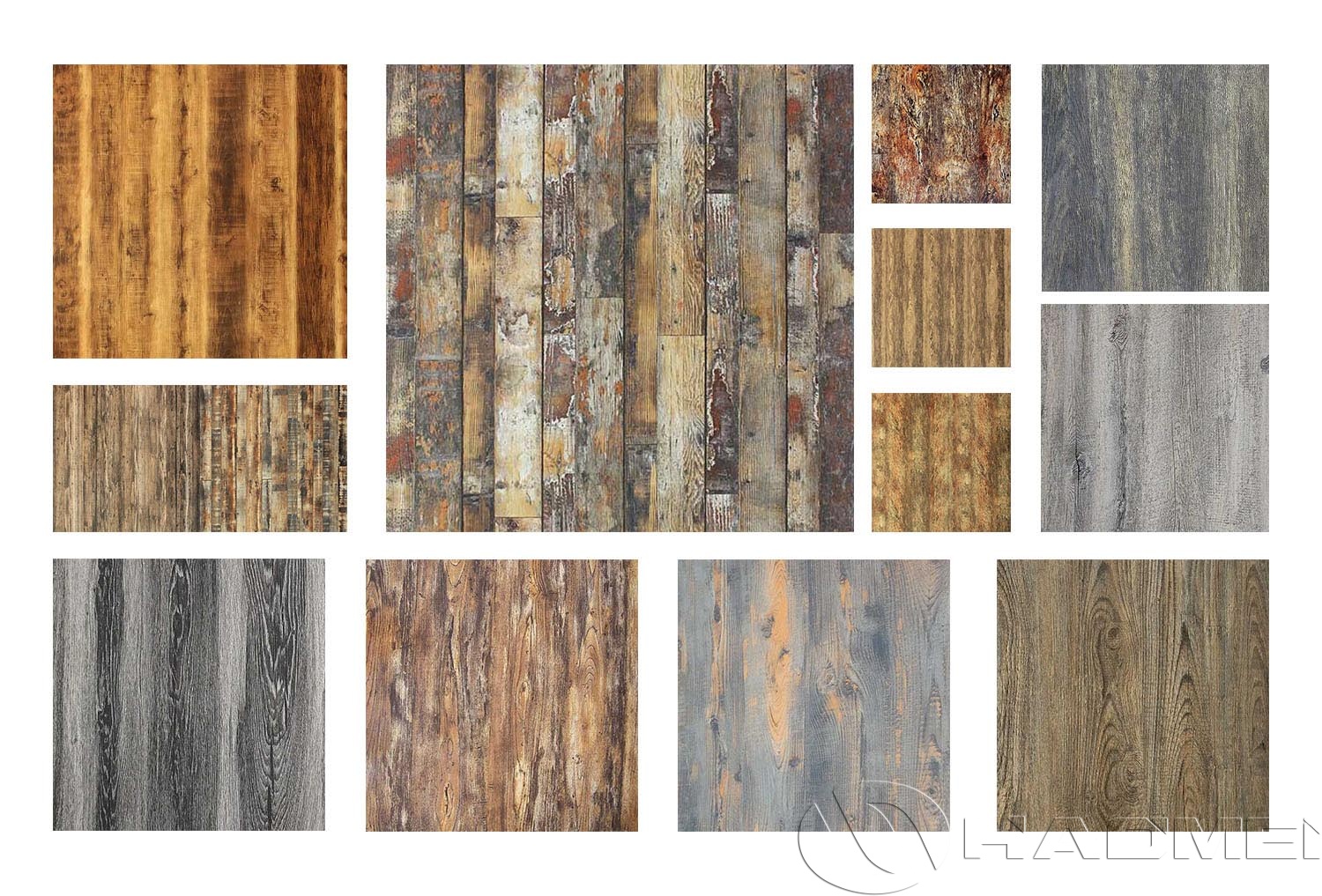 Wood grain coated aluminum coil pattern