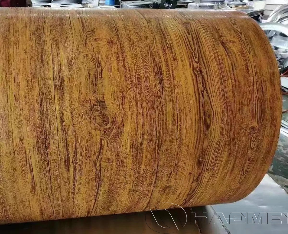 Wood grain color-coated aluminum coil