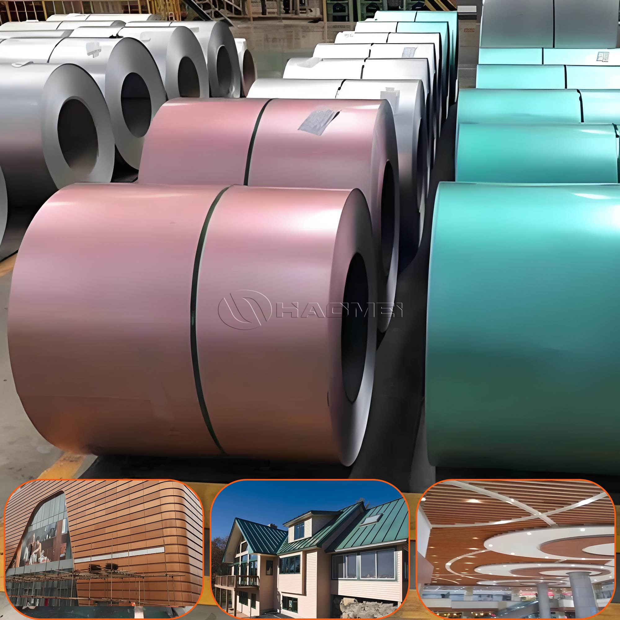 0.4mm, 0.6mm, 0.8mm, 1mm Cold-Rolled Color-Coated Aluminum Coil for Building Facades